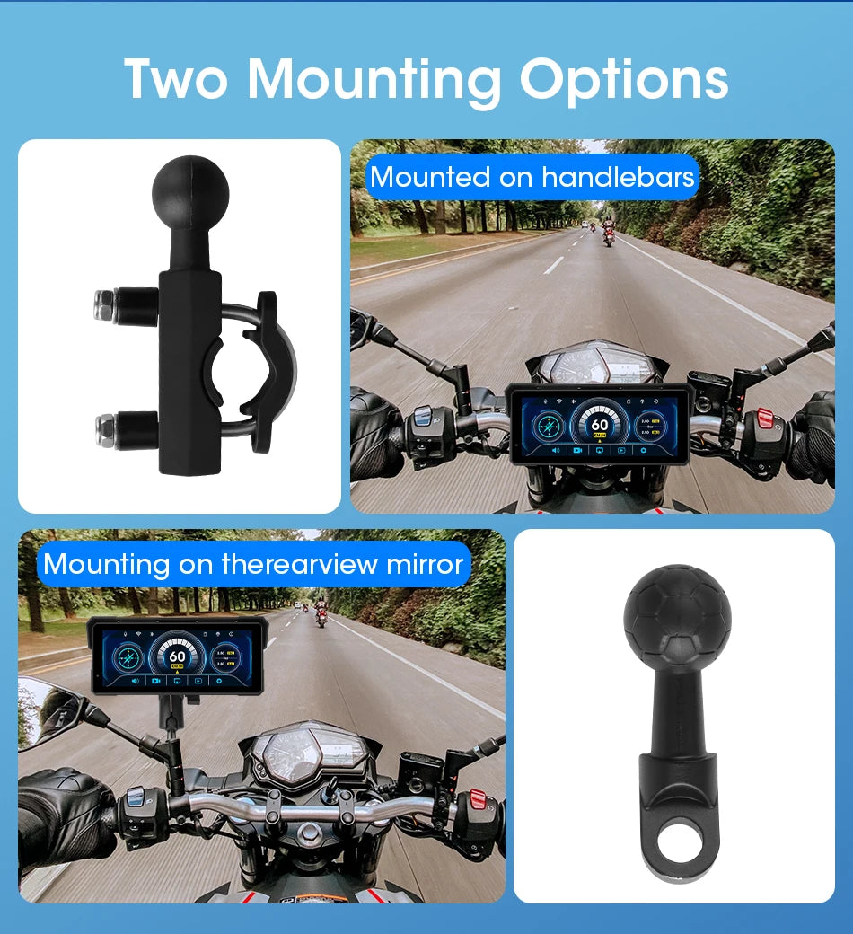 Monitor motocyklowy jansite 8.1" 4k z rejestratorem dvr, carplay i gps