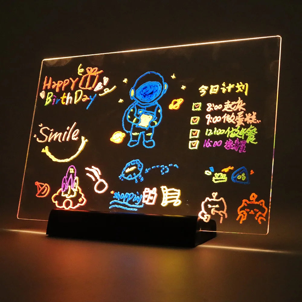 Tablica led do notatek i lampka nocna | plansza do rysowania rgb dla dzieci