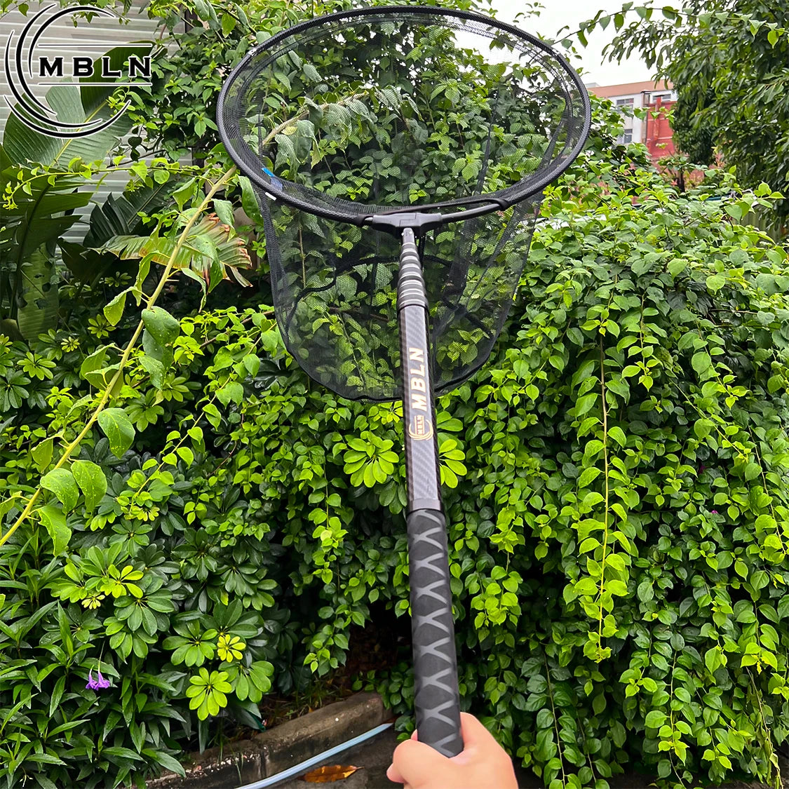 Siatka teleskopowa z włókna węglowego mbln | drążek 3m, głowica 45cm