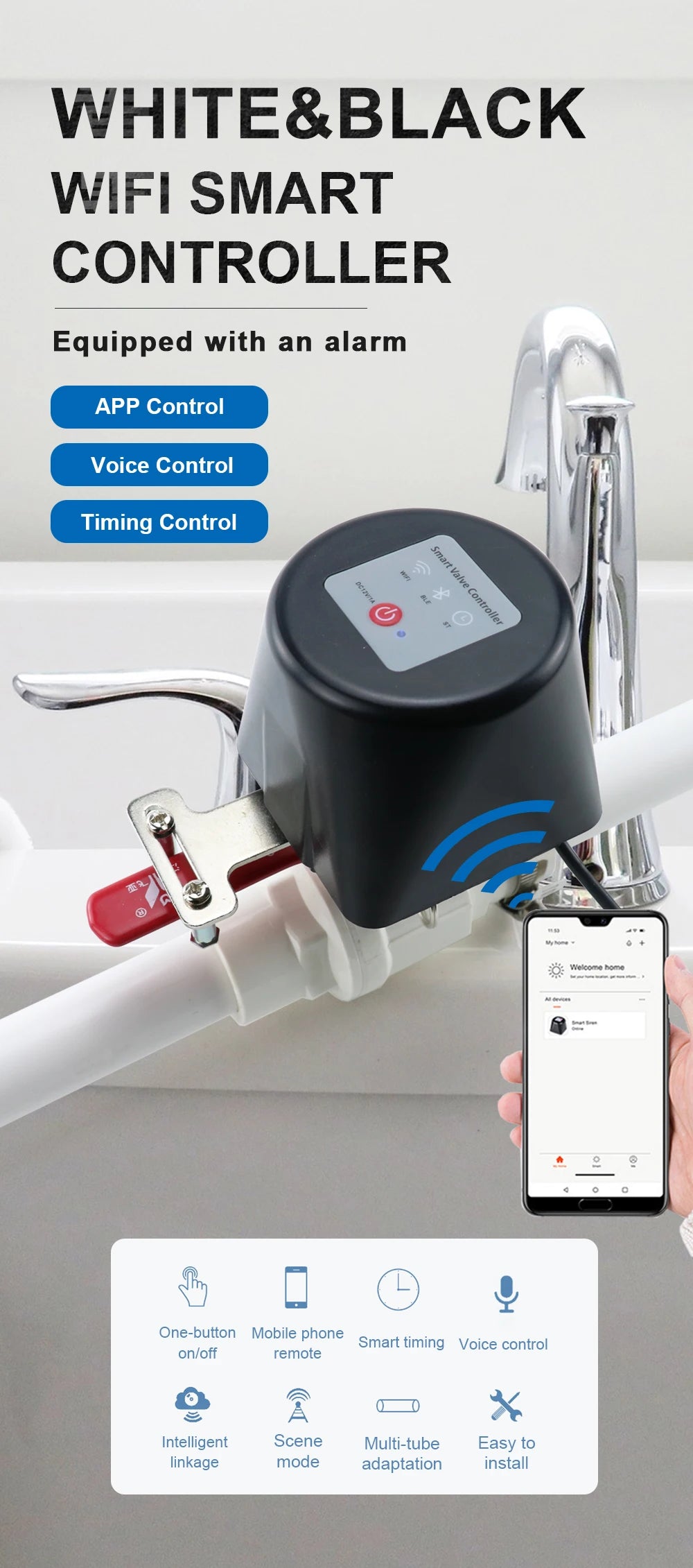 Inteligentny robot do zaworów gazu i wody | automatyczna ochrona przed wyciekami