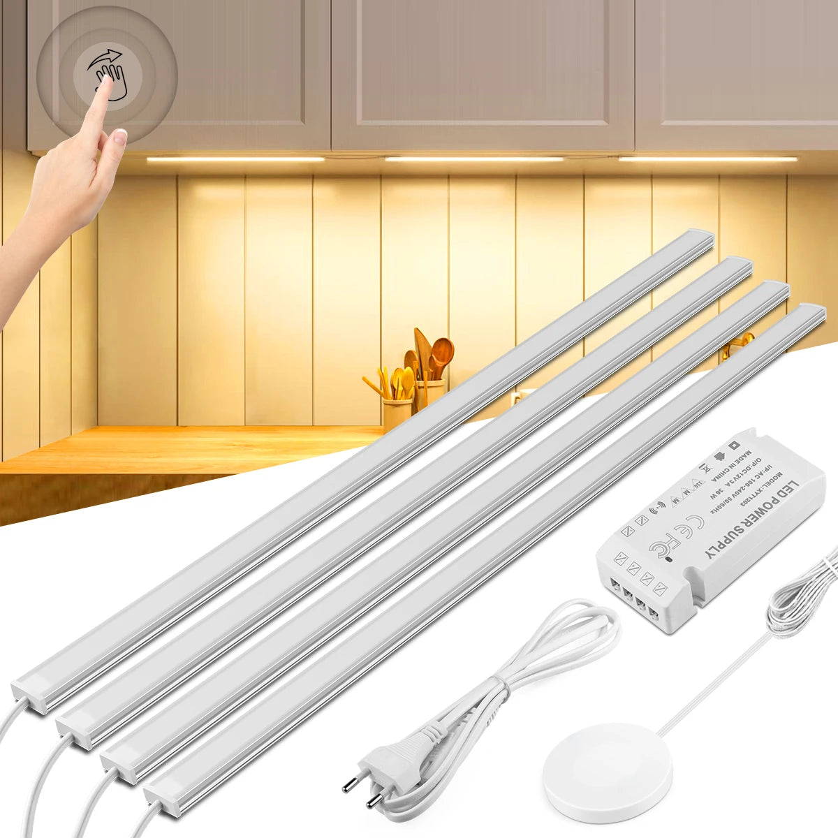 Smart LED Under Cabinet Lighting | Hand Scan Motion Sensor & Dimmer