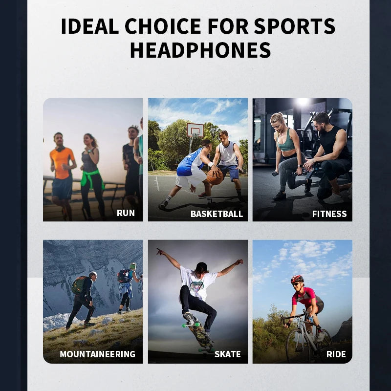 Słuchawki z przewodnictwem kostnym b8 | sportowe bezprzewodowe bluetooth 5.3 ipx5