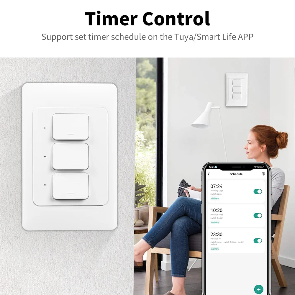 Manhot tuya inteligentny przełącznik światła | przyciskowe sterowanie oświetleniem smart home