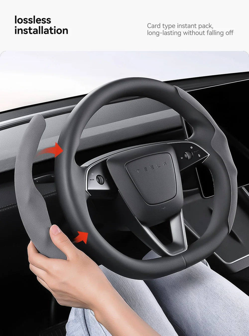 Pokrowiec na kierownicę tesla model 3/y highland juniper z włókna węglowego