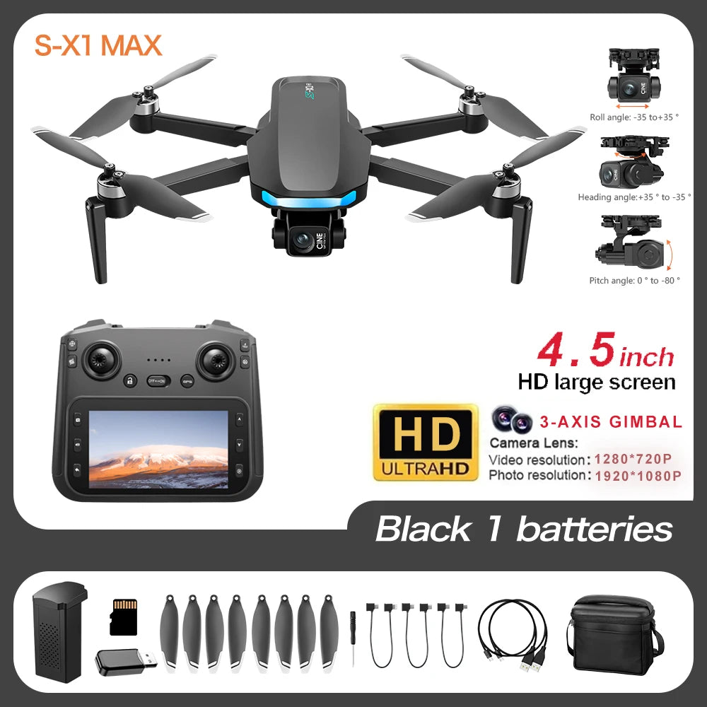 S-X1 MAX GPS Drone with 4K Camera & 3-axis Gimbal | Max Flight