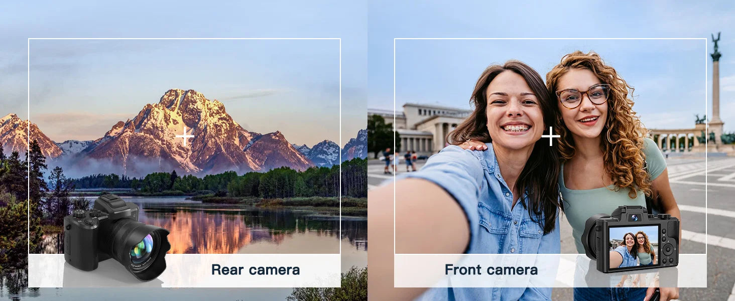 Vabena 8k 88mp aparat vlogowy z podwójnym obiektywem i wi-fi