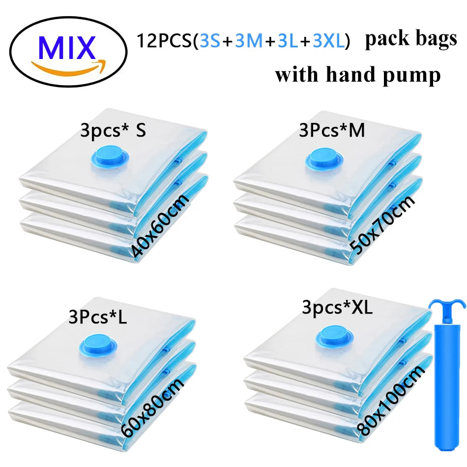 Vabena Vacuum Storage Bags for Clothes & Bedding - Space Saving Organizer