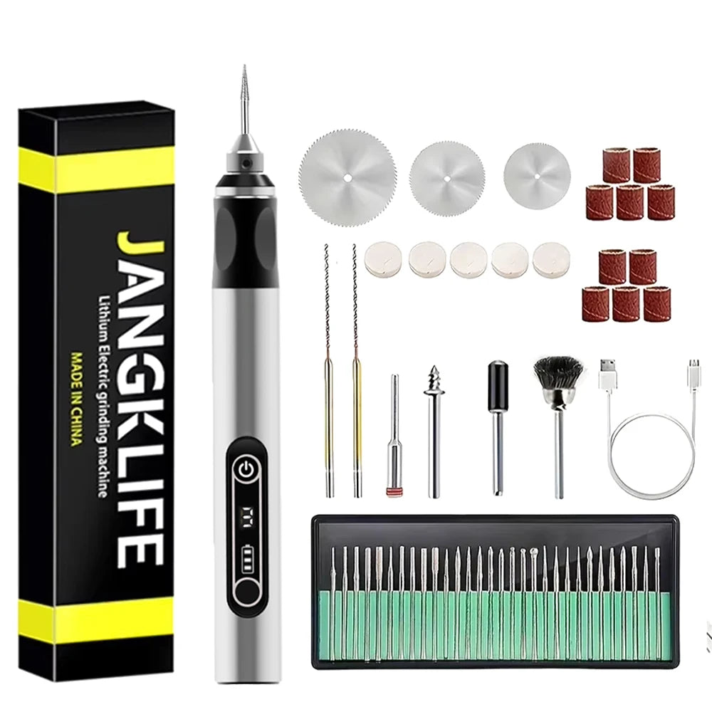 JANGKLIFE USB Cordless Rotary Tool Kit - Engraving Pen for Wood, Metal, Jewelry, Glass