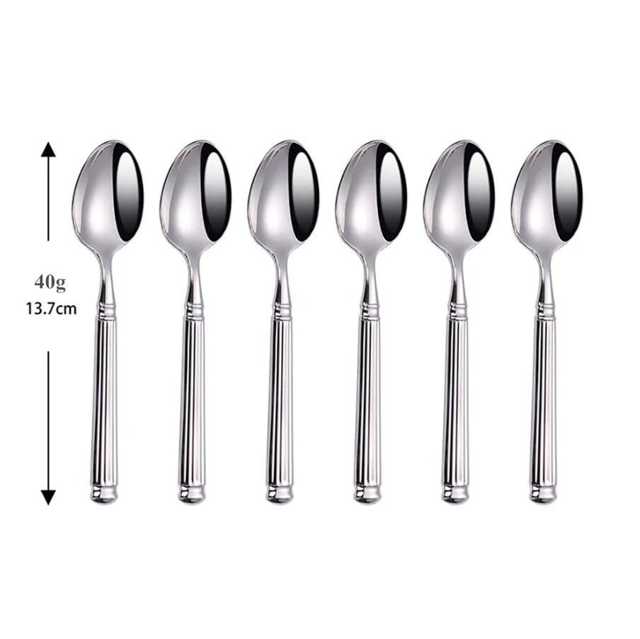 Europe Silver Luxury 18/10 Stainless Steel Roman Column Cutlery Set
