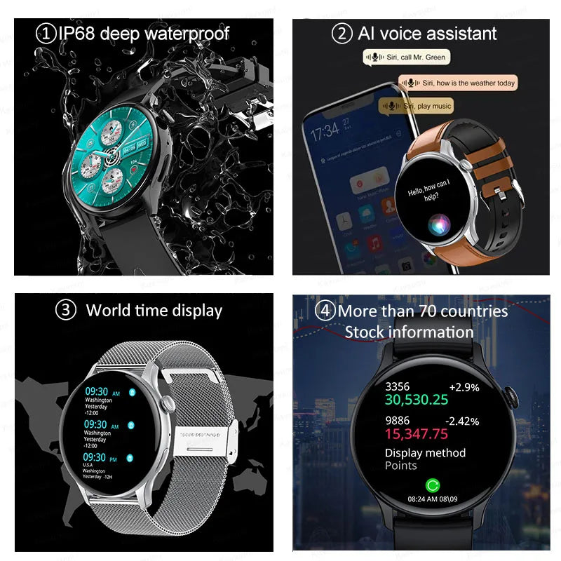 Damski elegancki smartwatch amoled z gps i rozmowami bluetooth