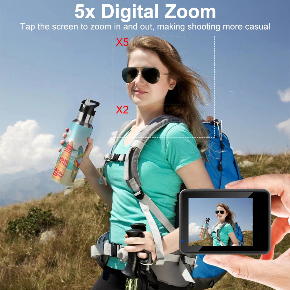 Ourlife kamera akcji 4k - wodoodporna, wi-fi, dotykowy ekran lcd | uchwyć przygody