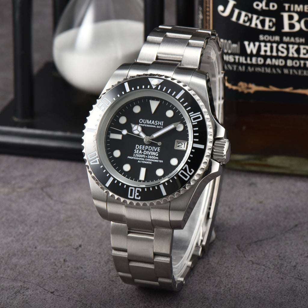 Męski 44mm zegarek automatyczny mechaniczny deep sea