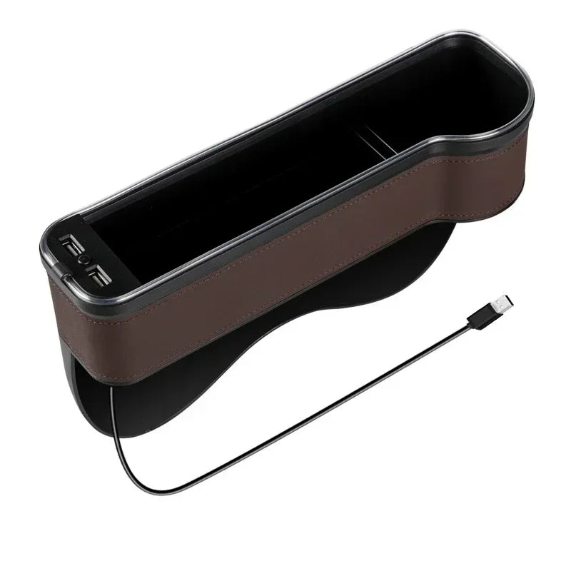 Organizer wnęki fotela samochodowego vabena | ładowarka usb i pojemnik z led