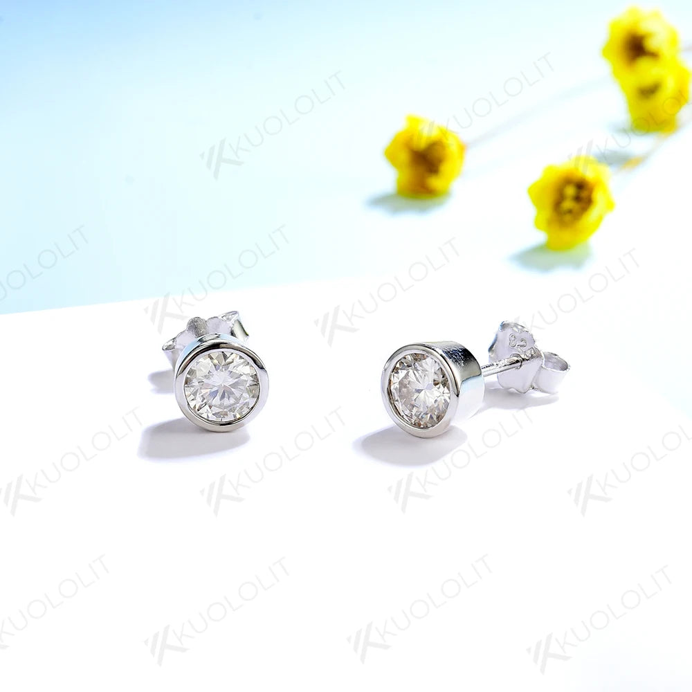 Kolczyki zaręczynowe kuololit z diamentami hodowlanymi – 18k/14k/925