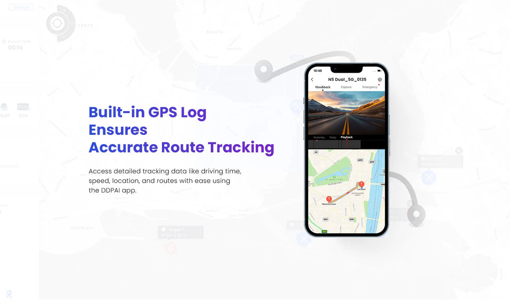 Ddpai n5 dualna kamera samochodowa 4k - przód i tył, nightvis, adas, gps