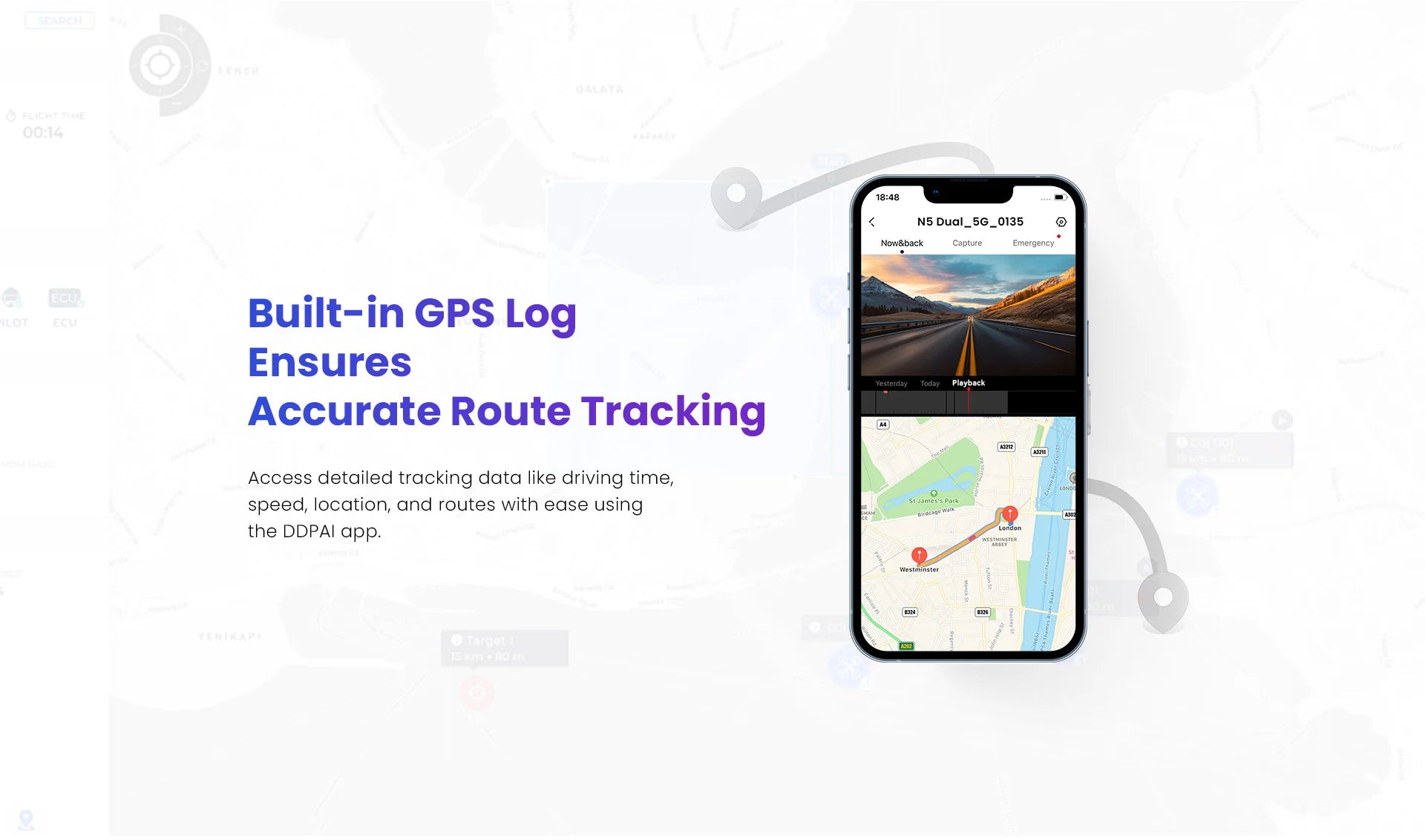 Ddpai n5 dualna kamera samochodowa 4k - przód i tył, nightvis, adas, gps