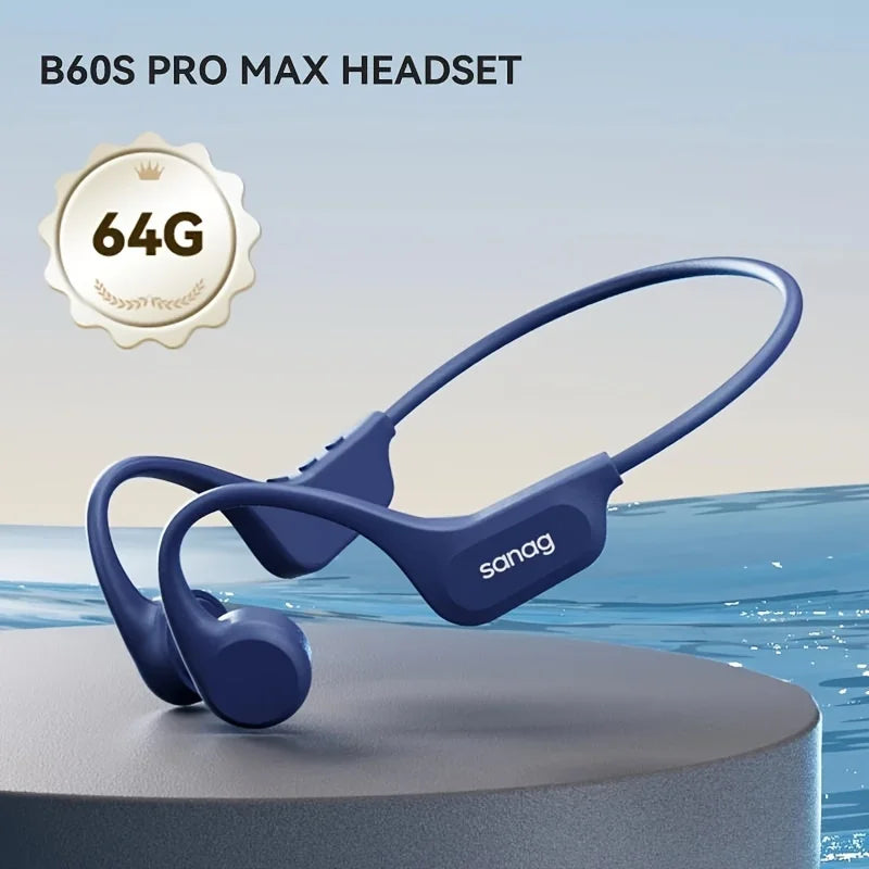 Słuchawki pływackie sanag b60s z przewodnictwem kostnym ipx8 bluetooth mp3