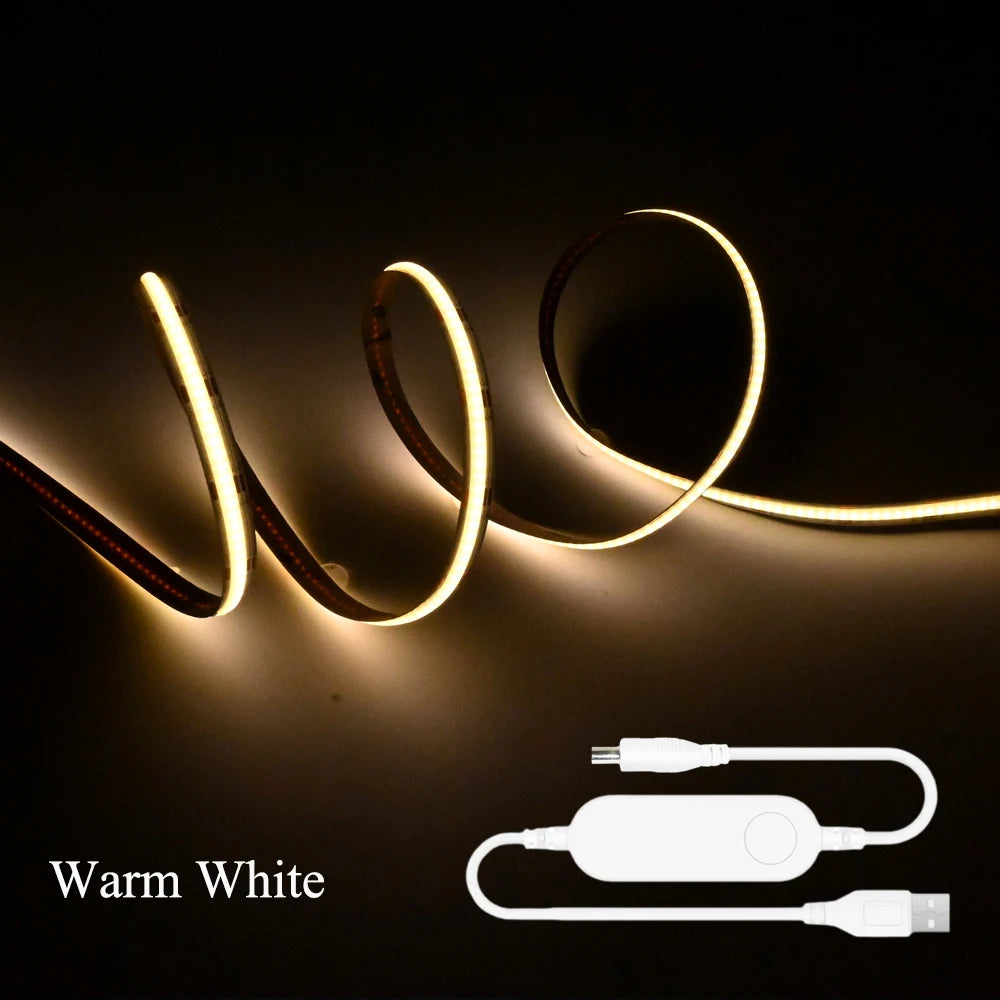 CENFAYA USB Tuya Zigbee COB LED Strip 1m/2m | Smart Home Lighting