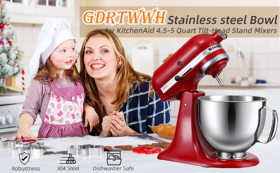 Akcesoria do mikserów kitchenaid 5 qt z misy odchylanej, ze stali nierdzewnej 304