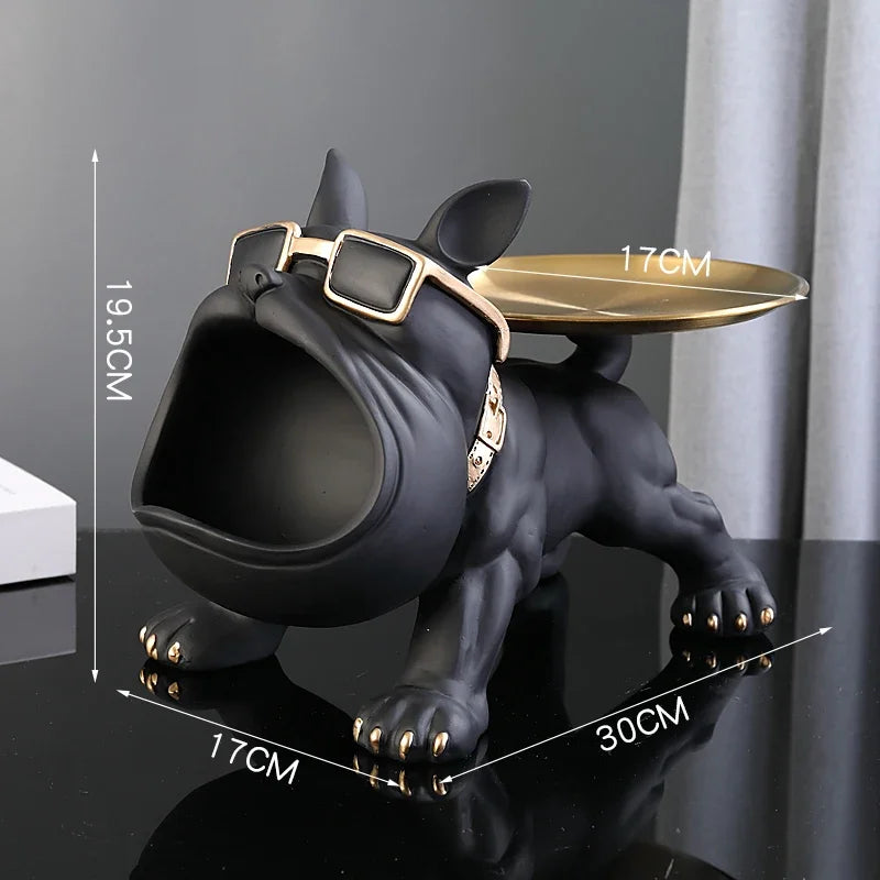 Statuetka buldoga skarbonka i schowek - figurka psa 30cm żywica