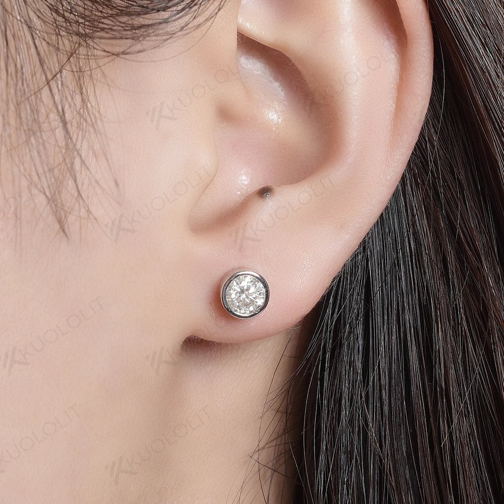Kolczyki zaręczynowe kuololit z diamentami hodowlanymi – 18k/14k/925
