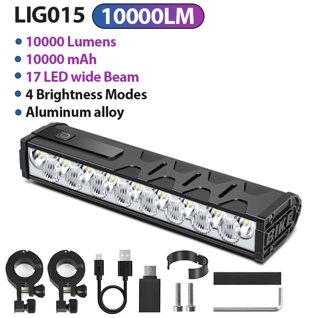 Lampa rowerowa newboler 10000 lumenów - ładowana usb do mtb i szosy