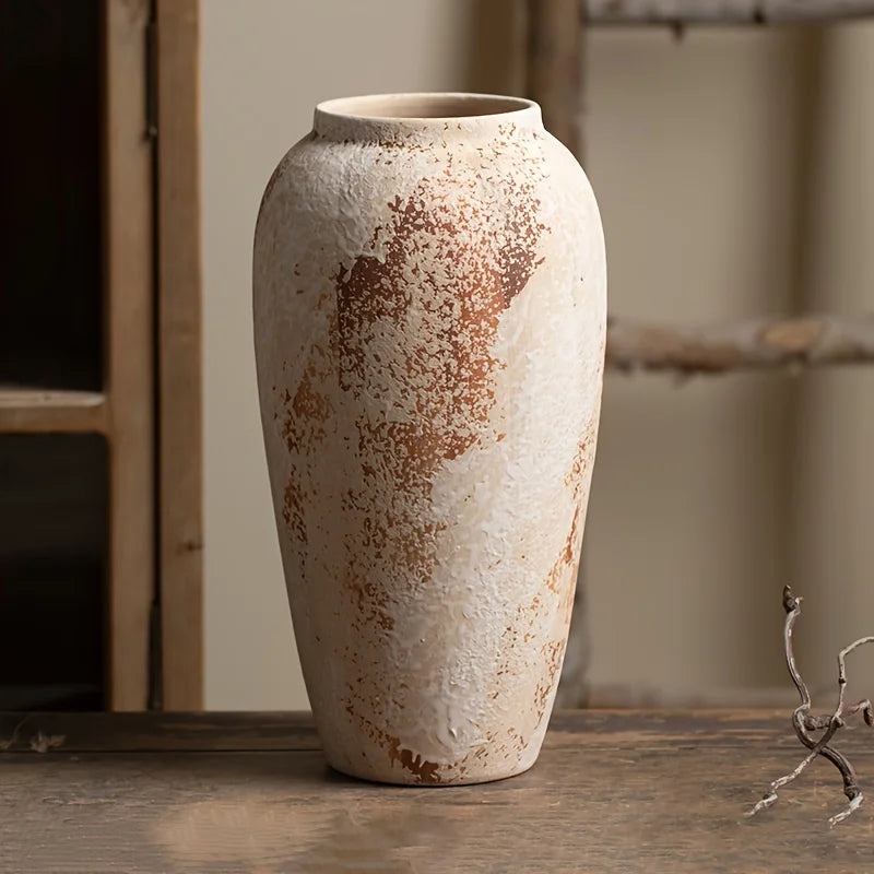 Elegancka retro ceramiczna doniczka w białe kropki – wystrój domu i biura