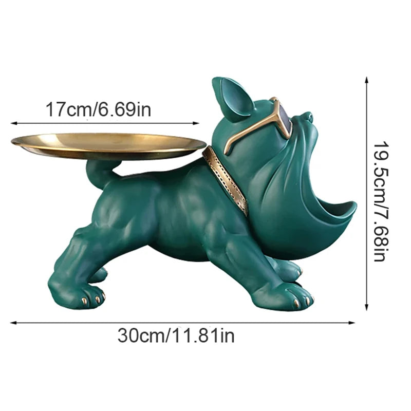 Statuetka buldoga skarbonka i schowek - figurka psa 30cm żywica