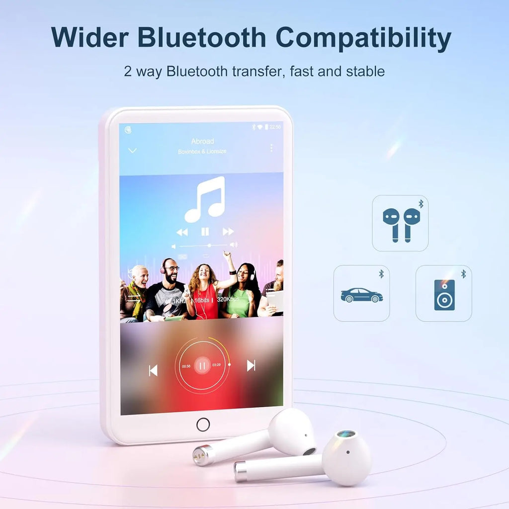 Odtwarzacz mp3/mp4 mechen android 9.0 | bluetooth, wifi, spotify | 512 gb - biały