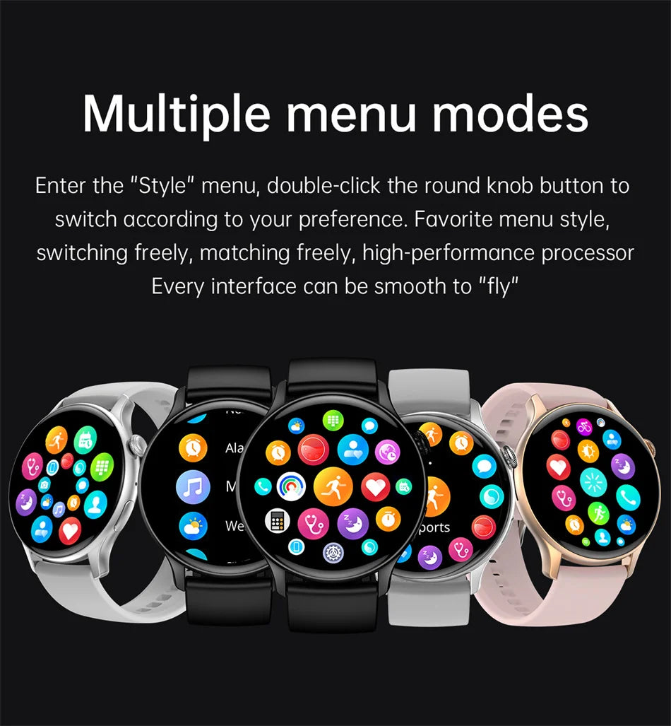 Damski elegancki smartwatch amoled z gps i rozmowami bluetooth