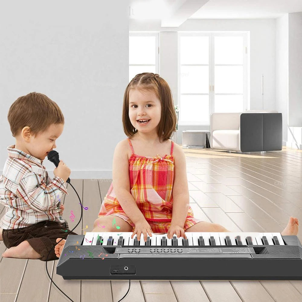 37 klawiszy dziecięcy fortepian elektroniczny z mikrofonem | edukacyjna zabawka muzyczna