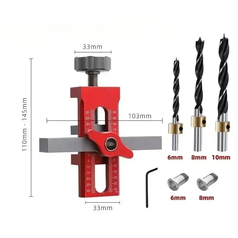 Cabinet Door Leveling & Installation Jig - 2-in-1 Positioning & Drilling Tool