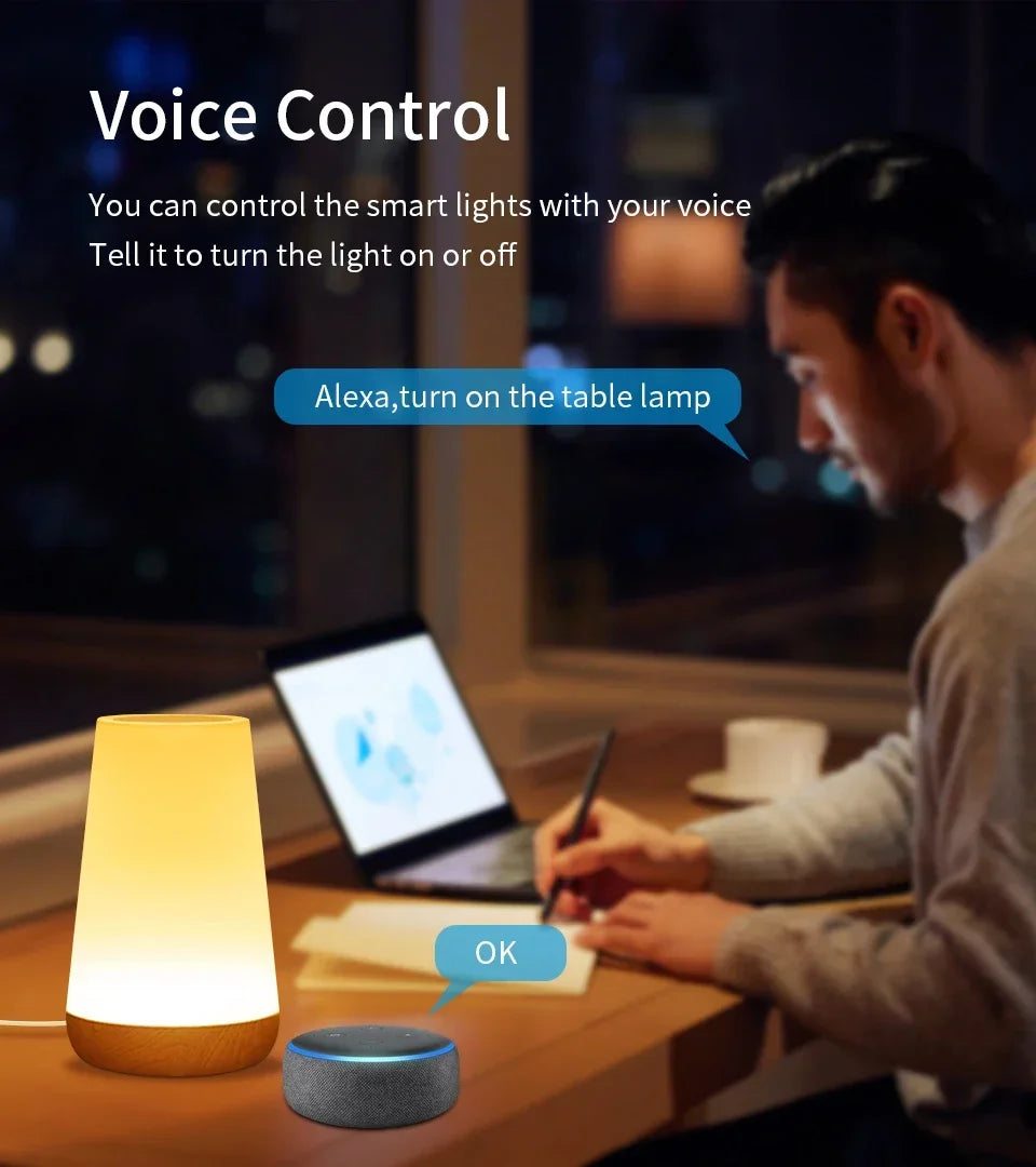 Inteligentna lampka nocna tuya wifi led - ściemniana lampa dotykowa z usb, alexa i google home