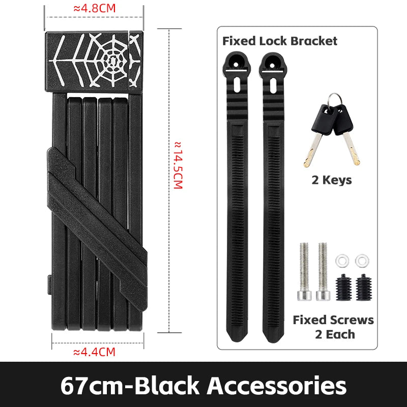 WEST BIKING Foldable Bike & Motorcycle Lock - Key & Password Security