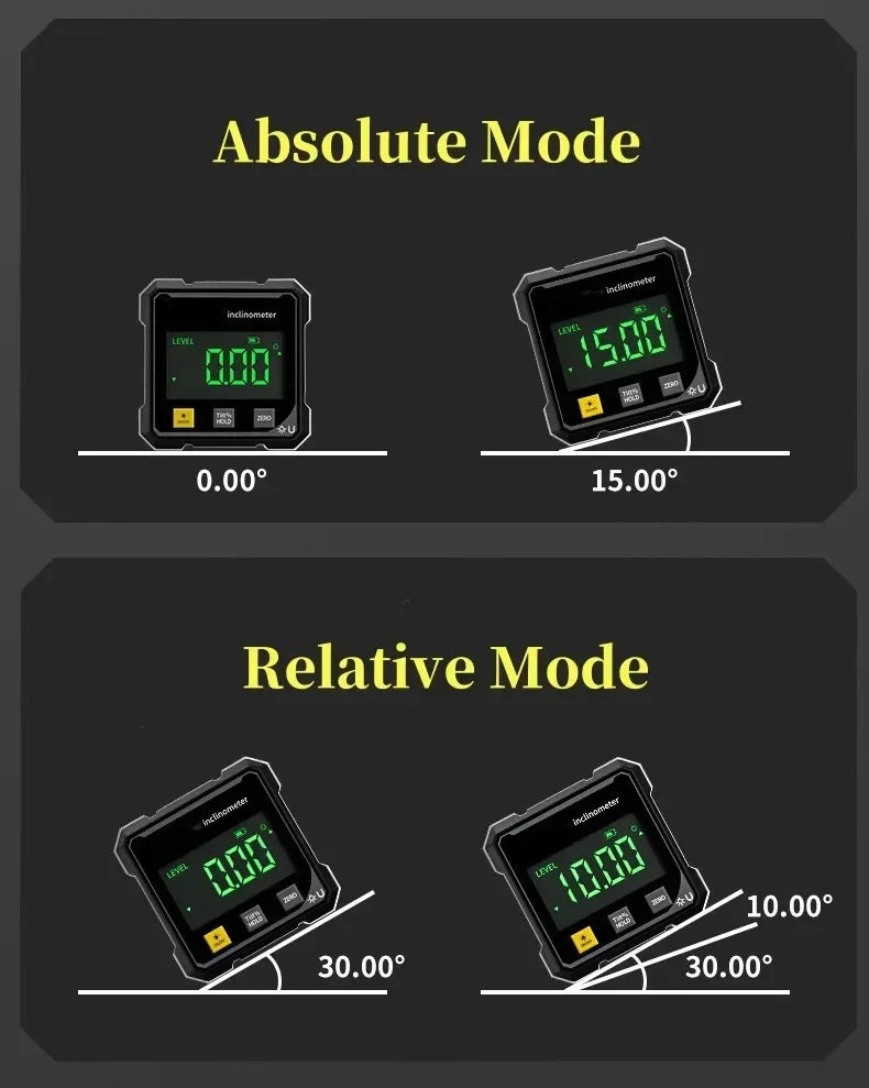 Digital Inclinometer with Dual Magnets & Laser Levels