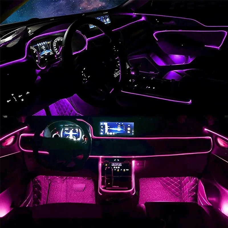 Flexible RGB LED Car Interior Lights - App Controlled EL Wire Strip