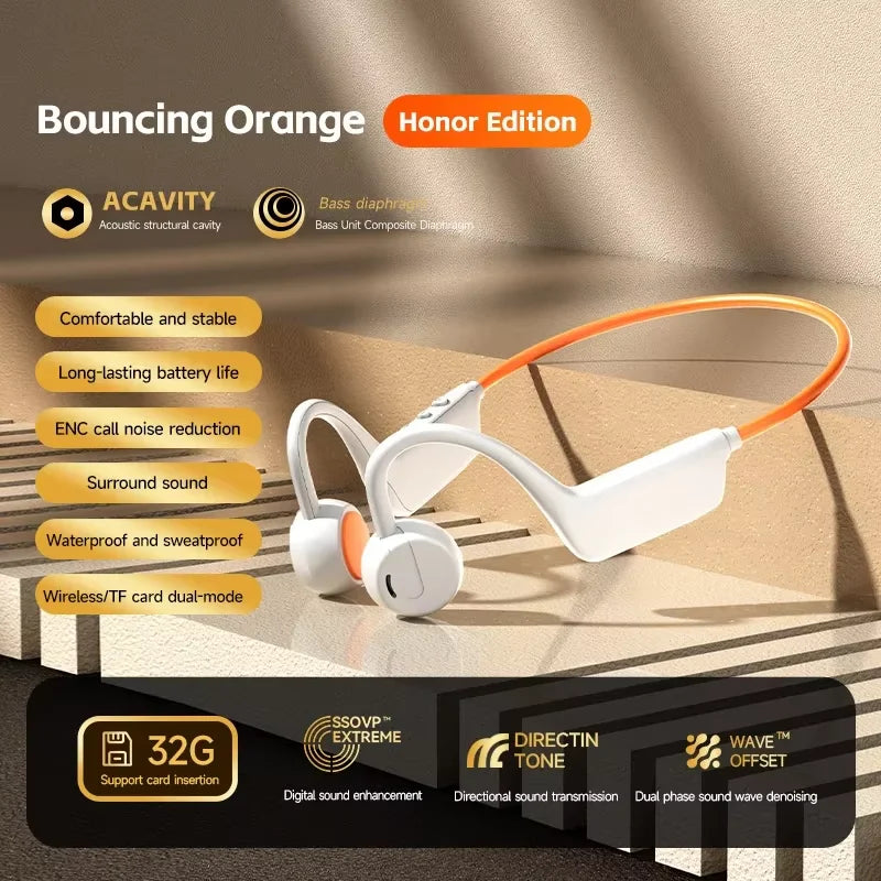 Zestaw słuchawkowy 2026 bone conduction: bezprzewodowe słuchawki sportowe ipx8 do pływania z mikrofonem