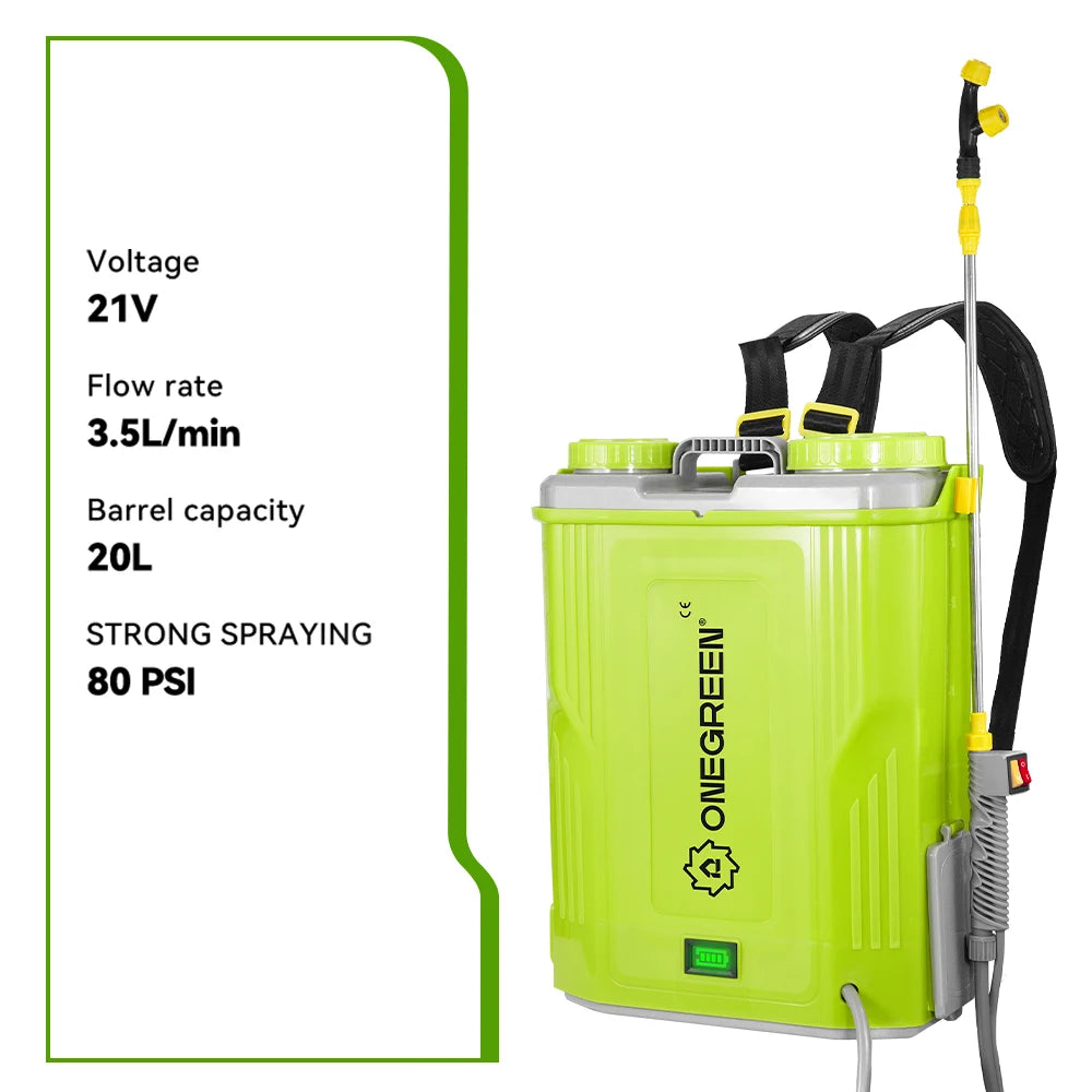Onegreen 20l akumulatorowy opryskiwacz elektryczny do ogrodu dla baterii makita 18v – wysokopojemne nawadnianie trawników