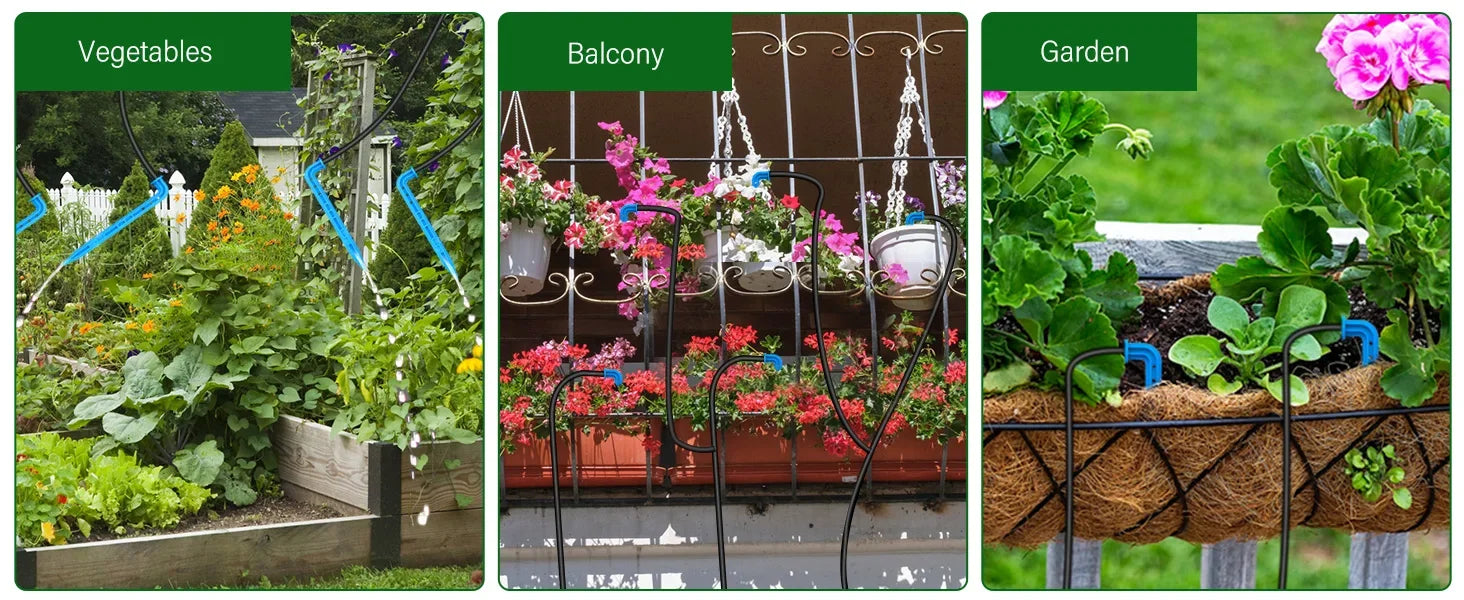 Solarny automatyczny system nawadniania kroplowego do ogrodu i na balkon