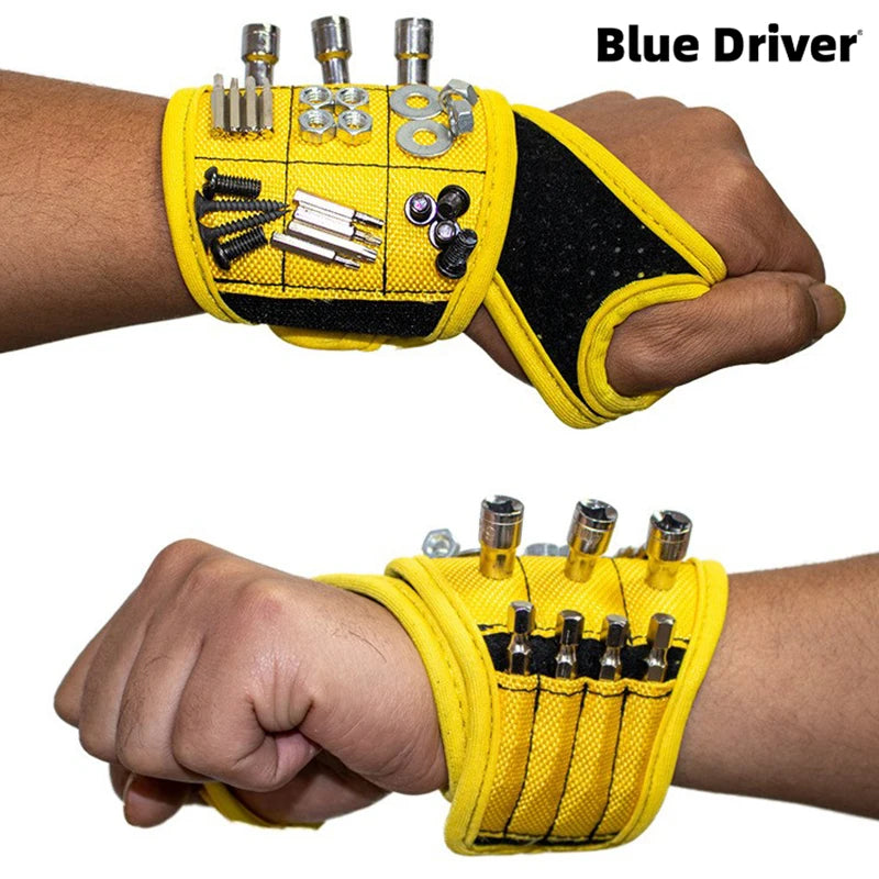 Magnetic Wristband Tool Holder with 9 Powerful Magnets for Screws, Nails, Bits