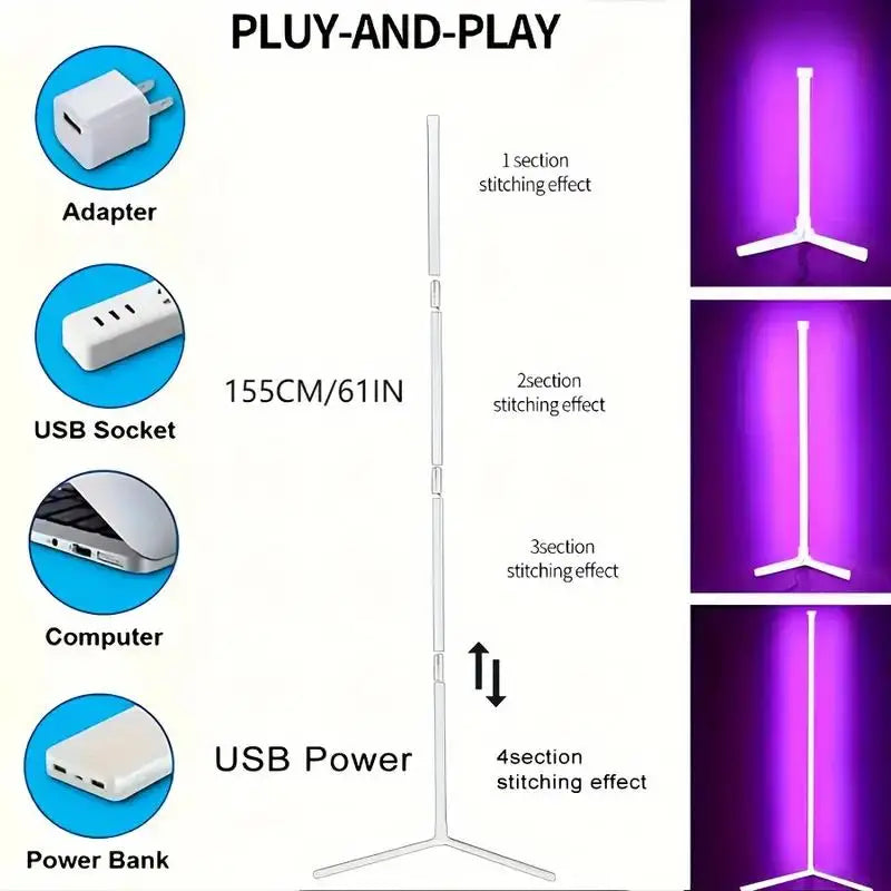 Lampa podłogowa homefish rgb z synchronizacją muzyki - inteligentne oświetlenie led
