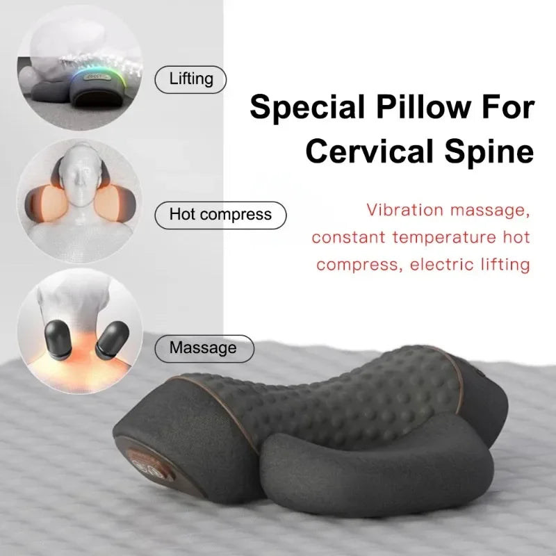 Electric Neck Massager Pillow with Heat & Traction | Cervical Pain Relief