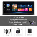 K2 pro 11.3" 4k bezprzewodowy carplay android auto kamera samochodowa z gps i podwójnym obiektywem