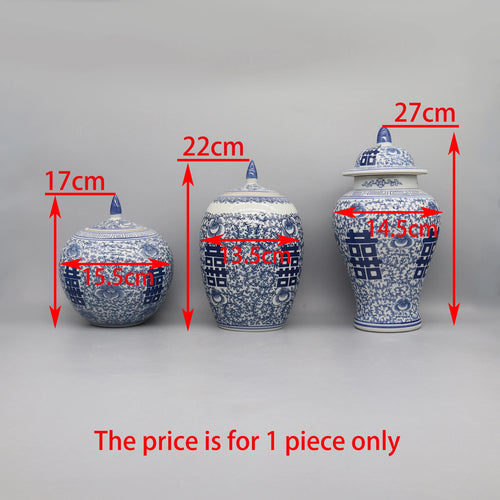 Niebiesko-białe ceramiczne słoje, wazony i donice | ponadczasowy wystrój domu