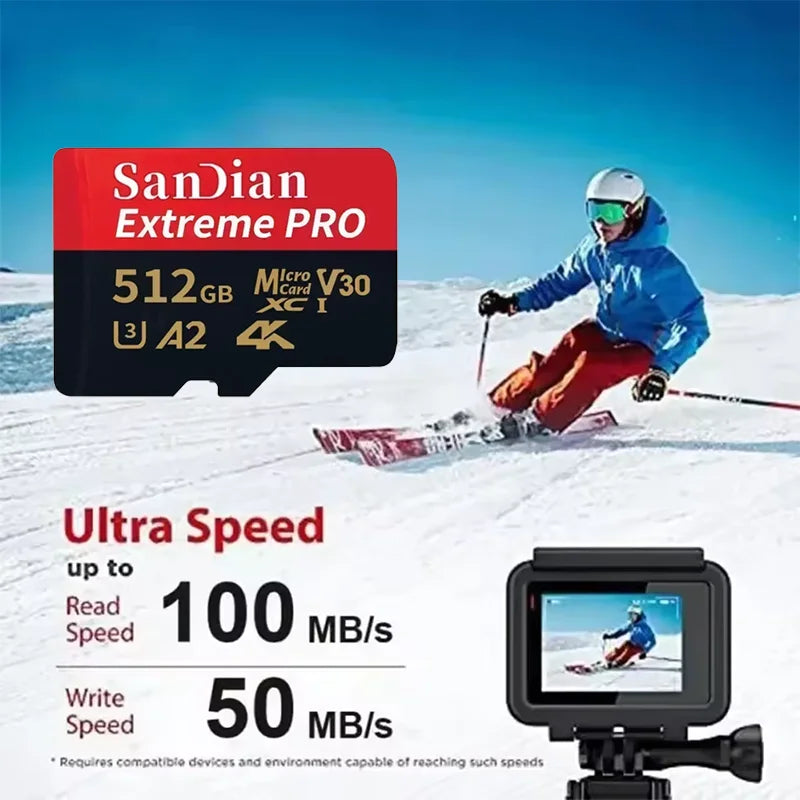 High-Speed Micro SD Card U3 V30 for 4K UHD Video & Apps | 128GB-512GB