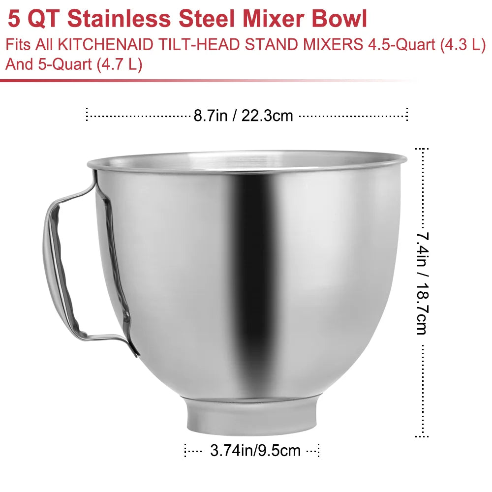 Misa ze stali nierdzewnej do miksera kitchenaid 4.5-5 qt z uchylną głowicą | serie artisan i classic