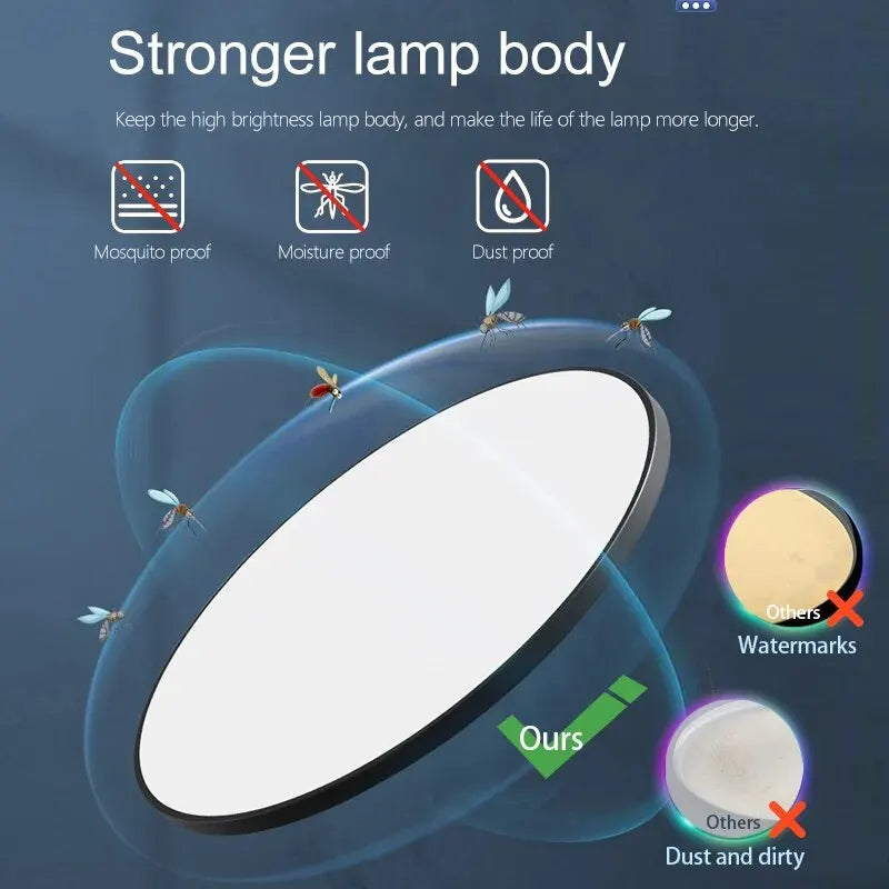Nowoczesna inteligentna ściemnialna lampa sufitowa led z aplikacją i pilotem