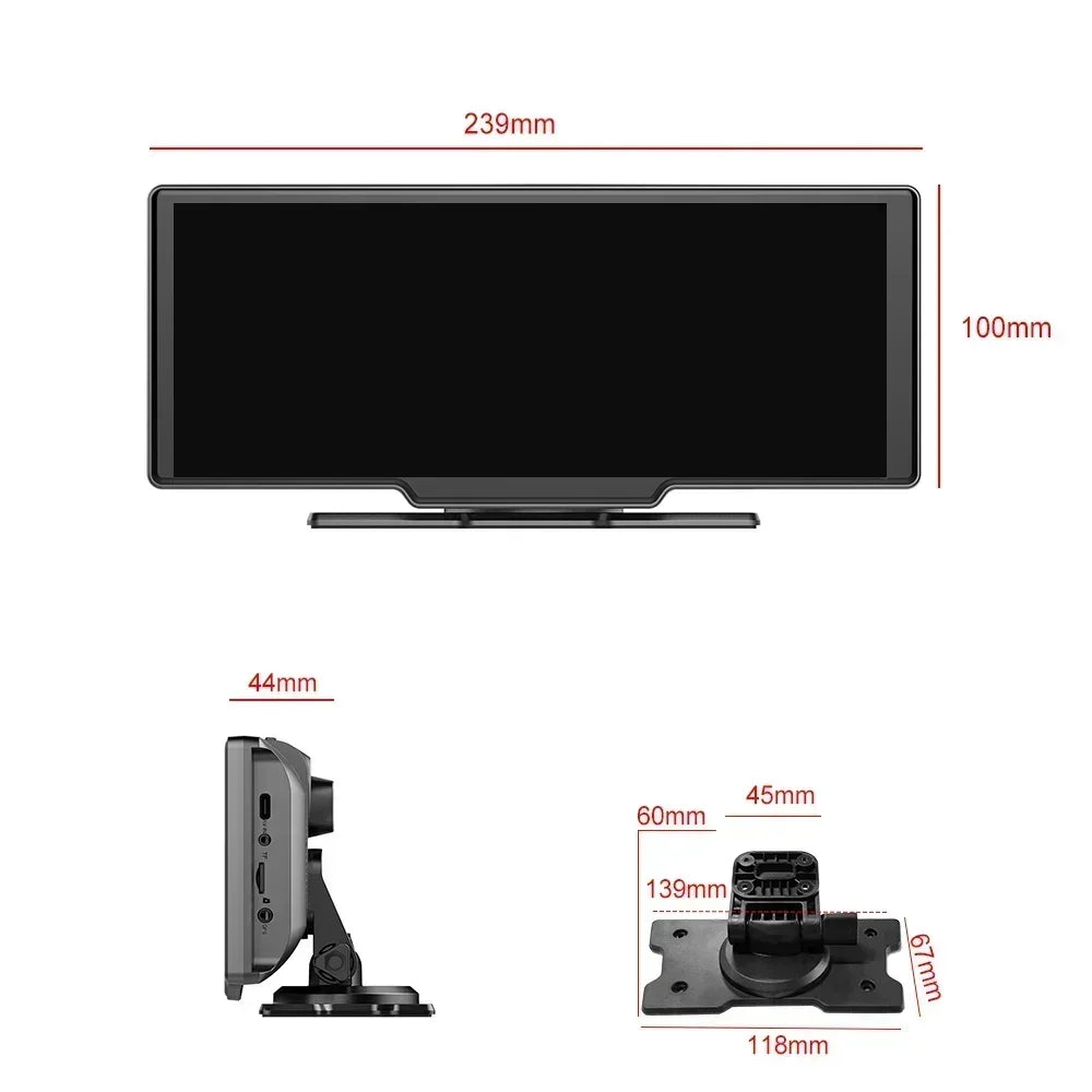 Kamera samochodowa srnubi 10.26" 4k z apple carplay, android auto i gps