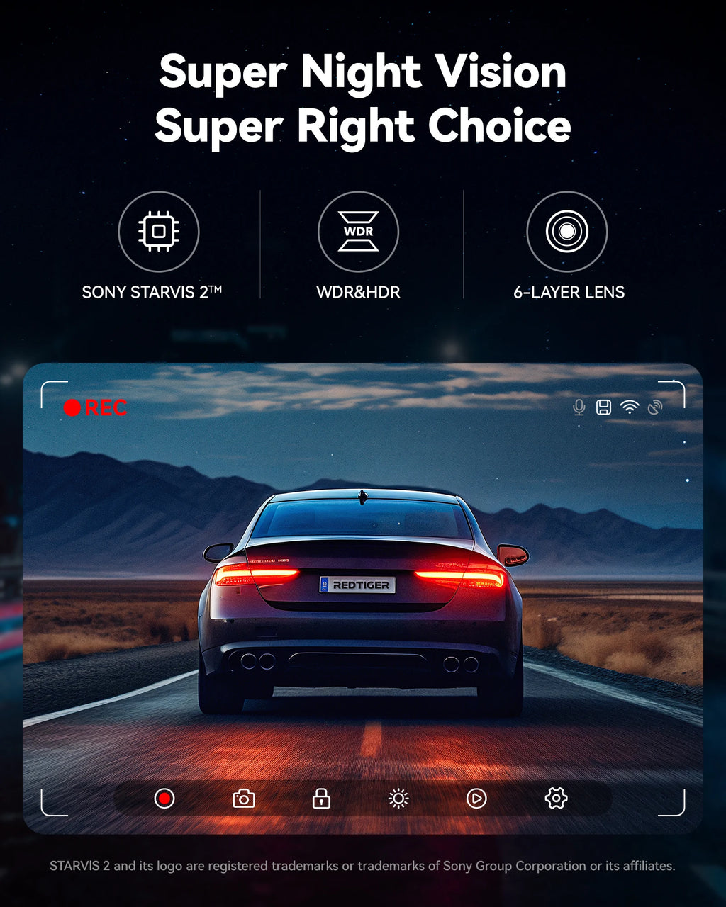 Redtiger f7np 4k podwójna kamera samochodowa z gps i monitorowaniem parkowania 24h