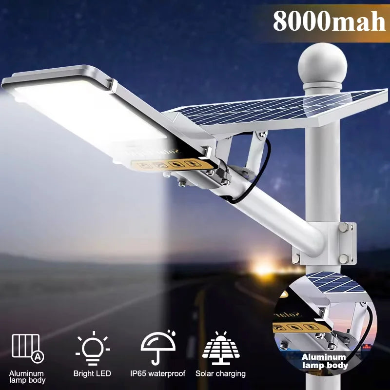 Vabena aluminiowa lampa solarna 8000mah – zewnętrzna lampa ścienna led